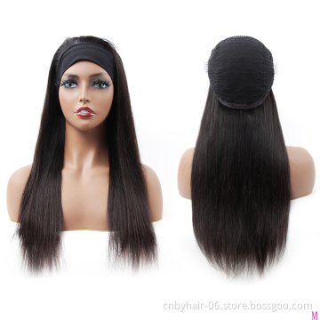Top Selling New Arrival Human Hair Kinky Curly Headband Wigs Cheap Machine Made Non Lace Wig On Sale